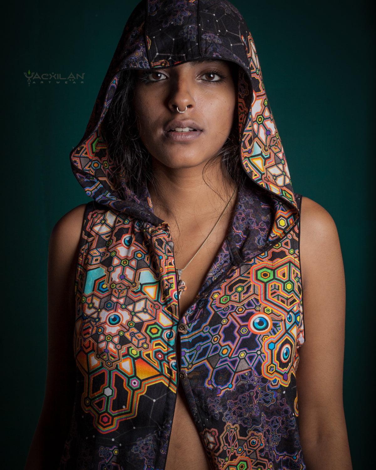 Hooded Long Dress Woman / Viscose - CORALBLAST Yacxilan Artwear